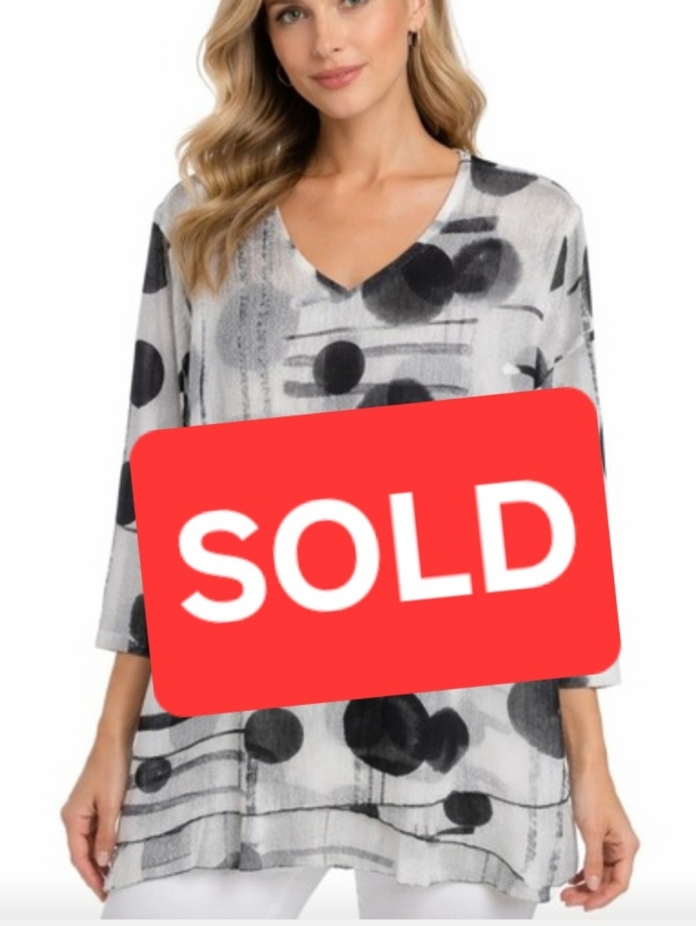 🚫 SOLD 4/11 Listed 4/4 🚫  Jess & Jane Womens Large Abstract Polka Dot Top